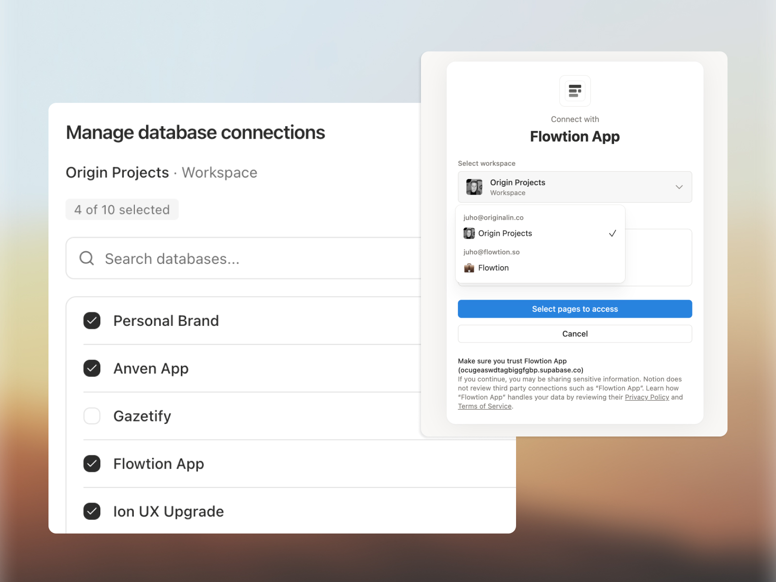 Connect your Notion account & databases